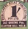 Publishers Atlas Publications Pty Ltd 262 Queens Pde Clifton Hill Melb. (1955?–1957?)