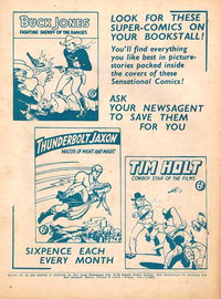 Look For These Super-Comics [Buck Jones No. 3; Thunderbolt Jaxon No. 3; Tim Holt No. 1]] 1949?