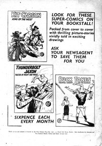 Look For These Super-Comics [Kit Carson No. 4; Thunderbolt Jaxon No. 4; Buck Jones No. x]
