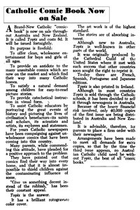 Catholic Comic Book Now on Sale [Advocate, 25 February 1954]
