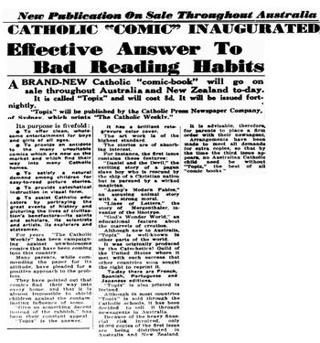 Catholic "Comic" Inaugurated [Catholic Weekly, 11 February 1954] (1954)