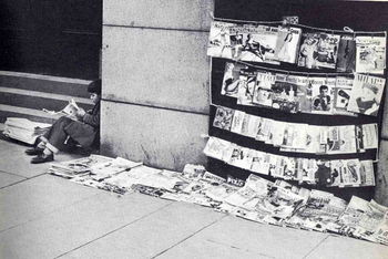 Paperboy on Collins Street Melbourne by Mark Strizic (1957)