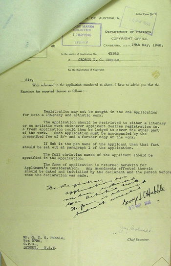 Hubble - Application for Registration of Copyright 3/3 (1946)