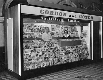 Gordon and Gotch newsagency in Central Station, Brisbane Qld (1958)