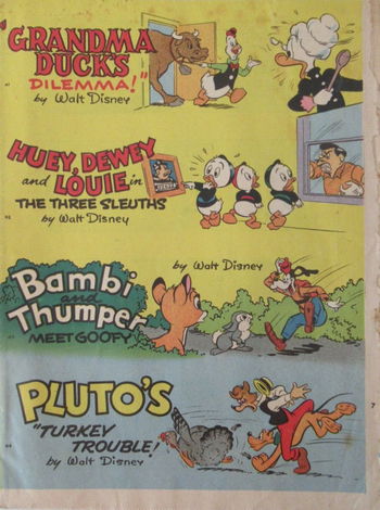 Kornies Walt Disney Comics H1, H2, H3, H4 Uncut (1957)