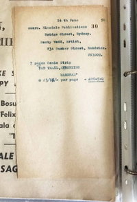 Tod Trail [Monty Wedd invoice]