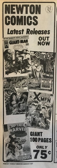 Newton Comics Latest Releases [Sunday Observer, 27/3/77]