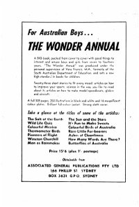 The Wonder Annual [For Australian Boys…] (1954?)