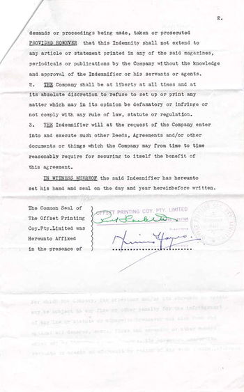 OPC printing agreement [page 2] (1948)