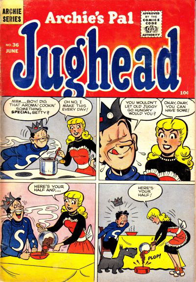 Archie's Pal Jughead (Archie, 1949? series) #36 (June 1956)