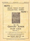 Humour (New Century, 1922 series) v37#8 — Boys--Begin Your Stamp Collecting Hobby Now! [Century Junior Stamp Album] (page 1)