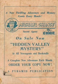 Manhunter (Pyramid, 1951 series)  #PC29 ([September 1949?]) — Michael Chance Secret Agent "Hidden Valley Mystery"
