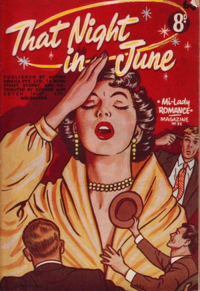 Mi-Lady Romance Magazine (Action Comics, 1954? series) #32 — That Night in June ([August 1954?])