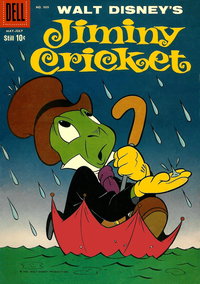 Four Color (Dell, 1942 series)  #989 (May-July 1959) — Jiminy Floats in Umbrella
