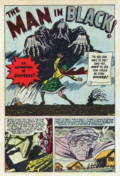 The Man in Black! (<span class="fw-500">Suspense</span>  #4 (August 1950)), page 1