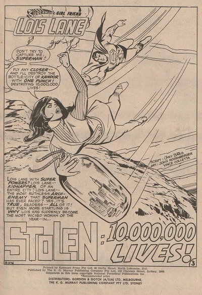All Favourites Comic (KG Murray, 1973 series)  #110 ([September 1975]) — Stolen: 10,000,000 lives