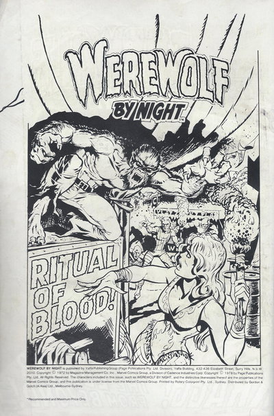 Werewolf by Night (Yaffa/Page, 1977 series)  #3 ([March 1978?]) — Ritual of Blood!
