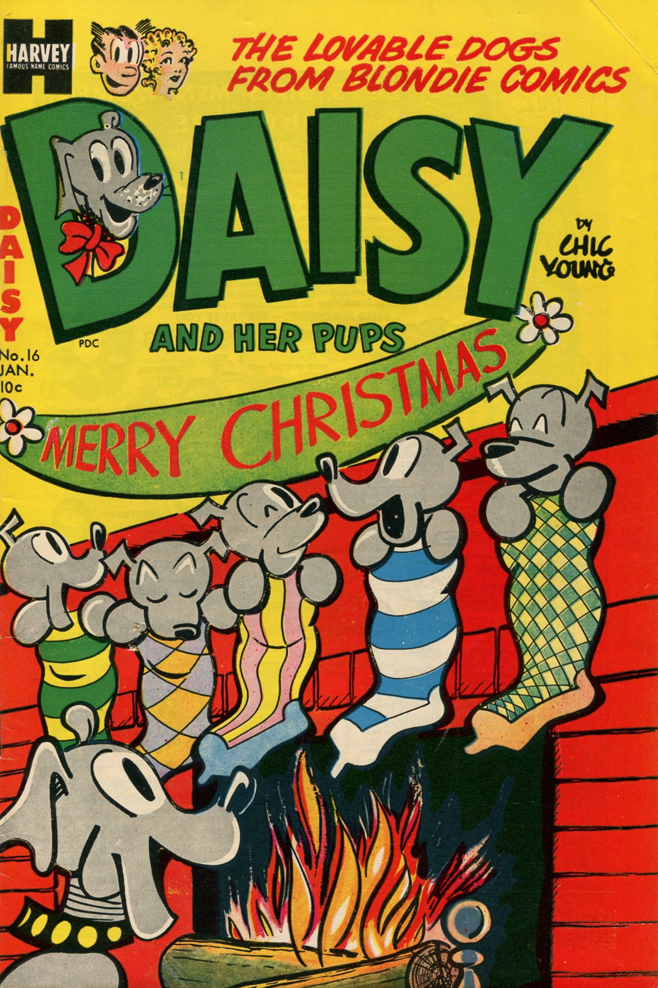 Daisy and her Pups (Harvey, 1951 series) #16 (January 1954)