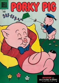 Porky Pig (Dell, 1952 series)  #42 (September-October 1955) — Untitled [Sweater Yarn as Kite String]