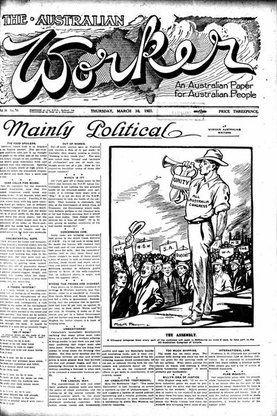 The Australian Worker (AWU, 1913 series) v30#10 10 March 1921