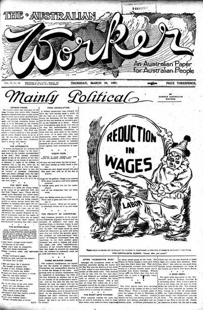 The Australian Worker (AWU, 1913 series) v30#12 24 March 1921