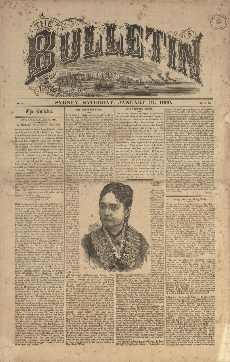 The Bulletin (Bulletin, 1880 series) #1 (13 January 1880)