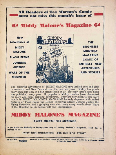 Tex Morton's Wild West Comics (Allied, 1948 series)  v1#2 ([February 1948?]) — Middy Malone's Magazine