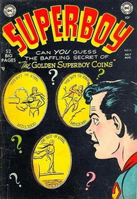 Superboy (DC, 1949 series)  #15 (July-August 1951) — The Golden Superboy Coins