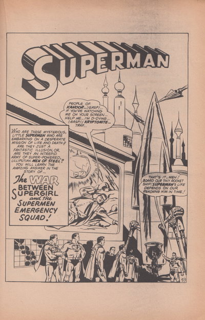 Giant Supergirl Album (Colour Comics, 1970 series)  #1 ([March 1970]) — The War Between Supergirl and the Superman Emergency Squad!