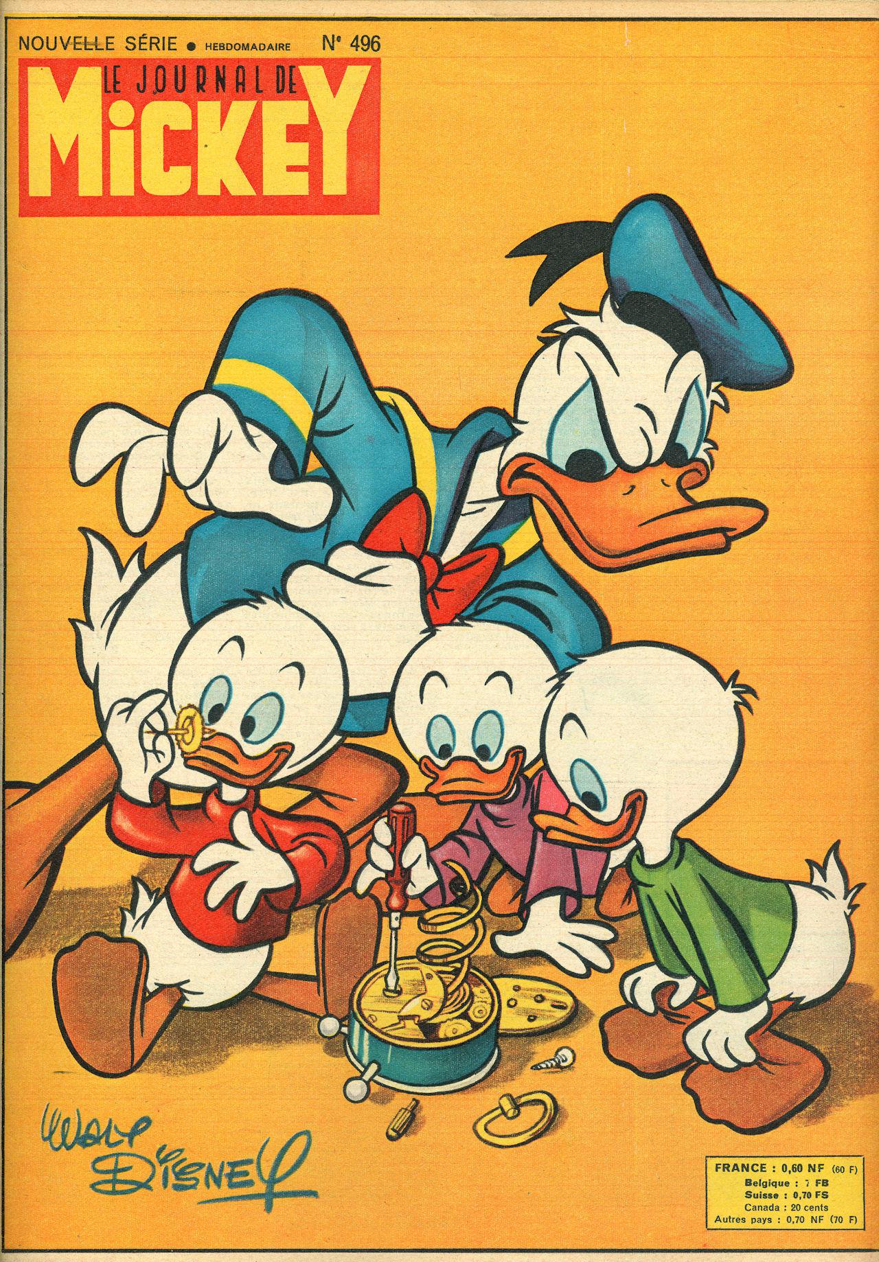 Le Journal de Mickey (Hachette, 1952 series) #496 (26 novembre 1961)