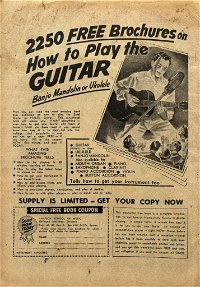 Kid Colt Outlaw (Horwitz, 1955 series) #51 — 2250 Free Brochures on How to Play the Guitar (page 1)