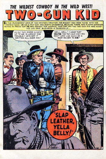 Gunsmoke Western (Marvel, 1955 series) #60 — Slap Leather, Yella Belly! (page 1)