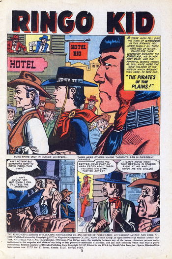 Ringo Kid (Marvel, 1954 series) #20 — The Pirates of the Plains (page 1)