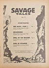 Savage Tales (KG Murray, 1975 series) #13 — Savage Tales No. 14 Contents (page 1)