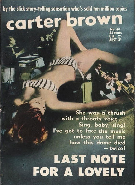 Carter Brown (Horwitz, 1955 series) #49 — Last Note for a Lovely ([October 1957?])