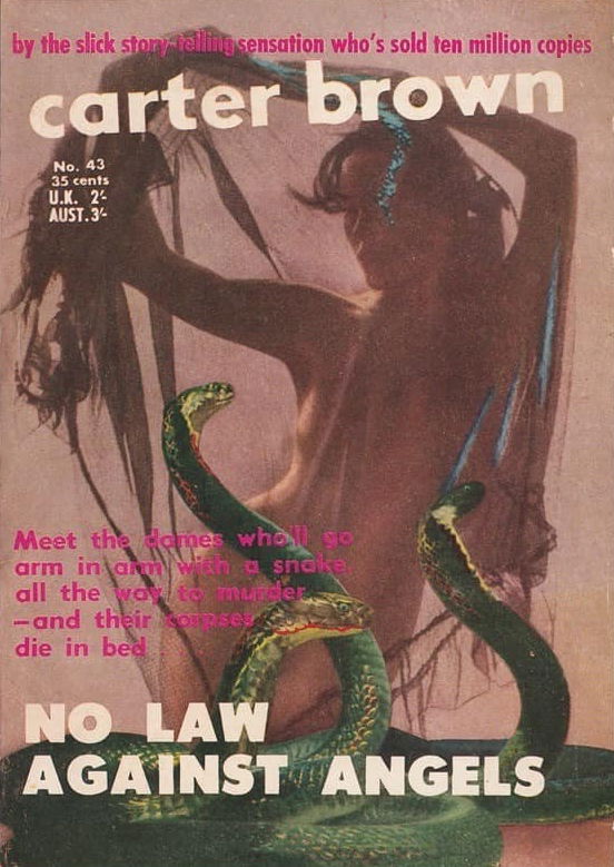 Carter Brown (Horwitz, 1955 series) #43 — No Law against Angels ([April 1957?])