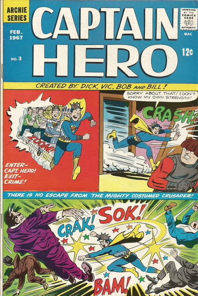 Jughead as Captain Hero (Archie, 1966 series) #3 February 1967