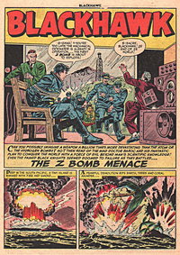 The Z Bomb Menace (<span class="fw-500">Blackhawk</span>  #75 (April 1954)), page 1