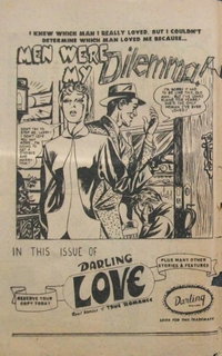 Darling Romance Real Stories of True Love (HJ Edwards, 1950 series)  #11 (January 1952) — Men Were My Dilemma!