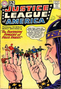 Justice League of America (DC, 1960 series)  #10 (March 1962) — The Fantastic Fingers of Felix Faust!