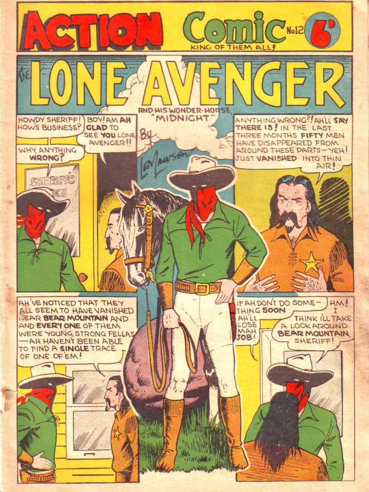 Action Comic (Peter Huston, 1946 series) #12 — the Lone Avenger ([July 1947?])