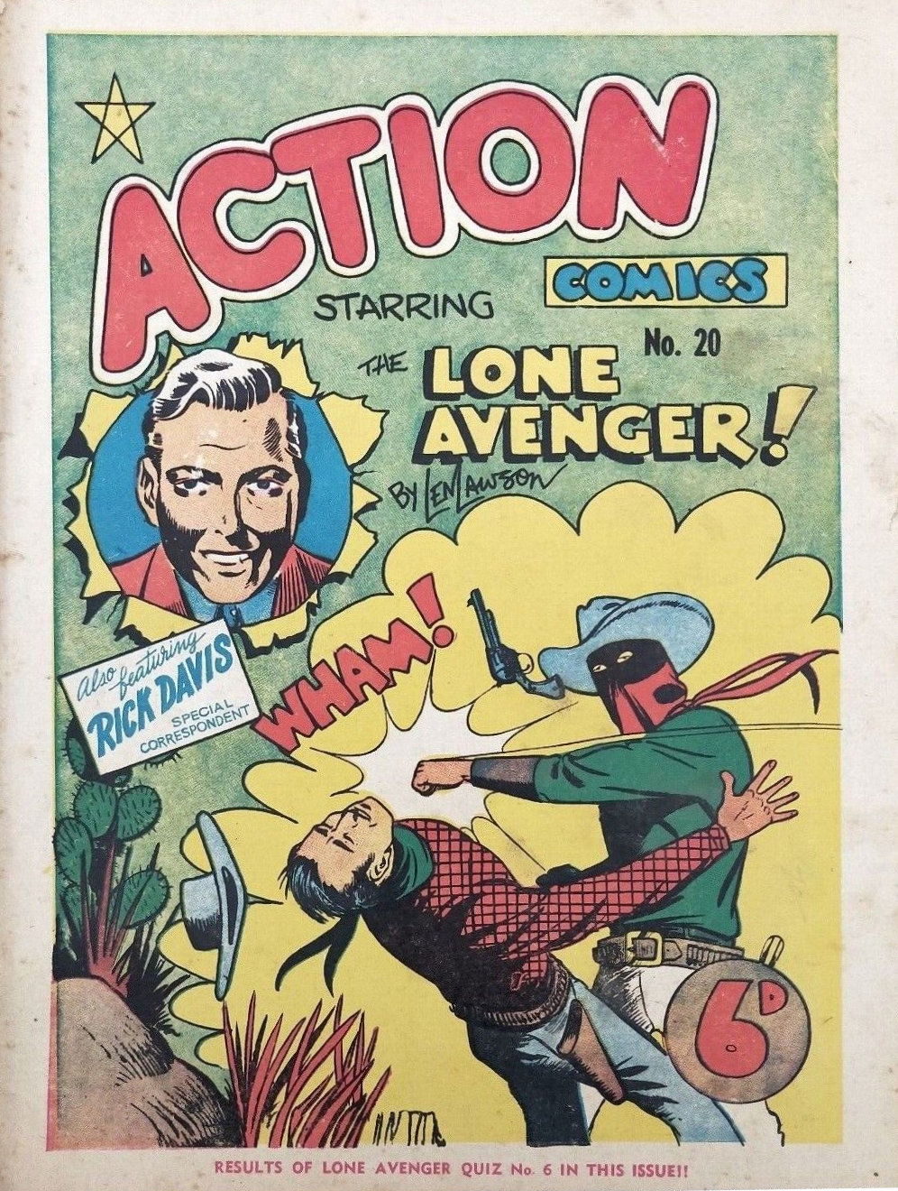 Action Comic (Leisure Productions, 1948 series) #20 — Action Comics Starring The Lone Avenger! ([1948?])