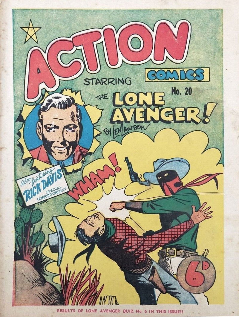 Action Comic (Leisure Productions, 1948 series) #20 — Action Comics Starring The Lone Avenger! ([1948?])
