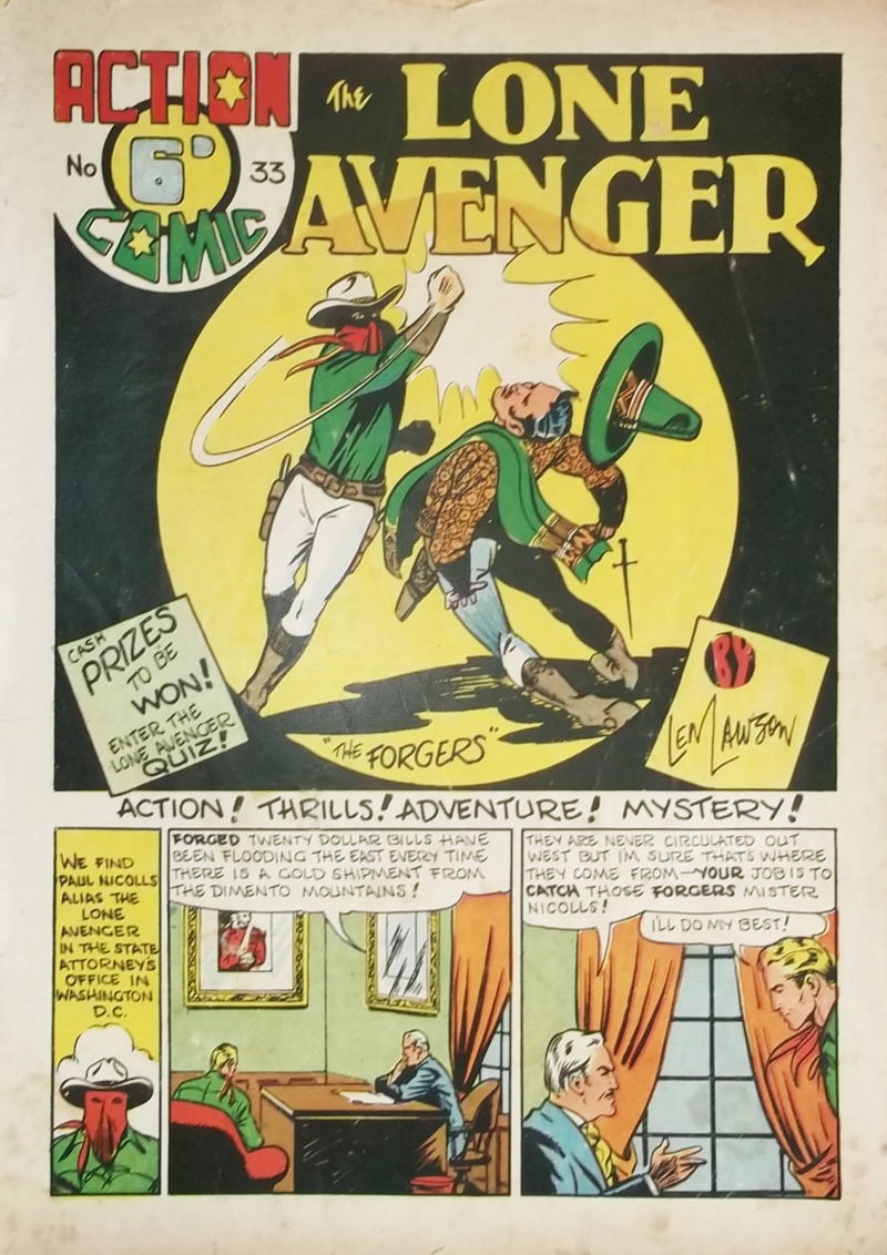 Action Comic (Leisure Productions, 1948 series) #33 — The Lone Avenger ([1949?])
