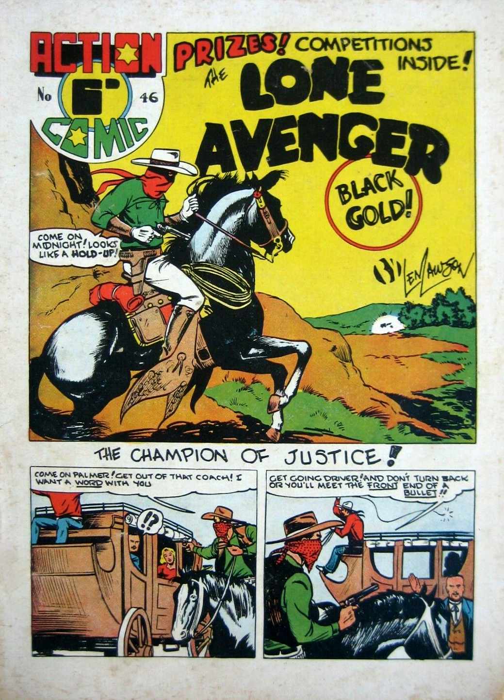 Action Comic (HJ Edwards, 1949? series) #46 — The Lone Avenger ([July 1950?])