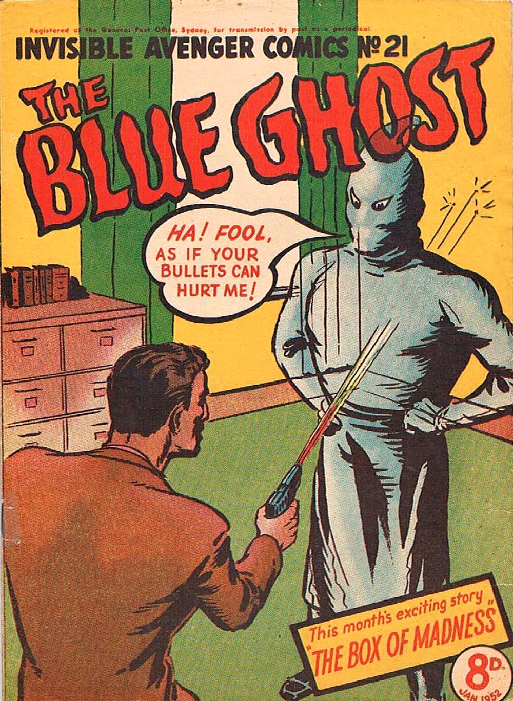 Invisible Avenger Comics (Illustrated, 1951 series) #21 — The Blue Ghost (January 1952)