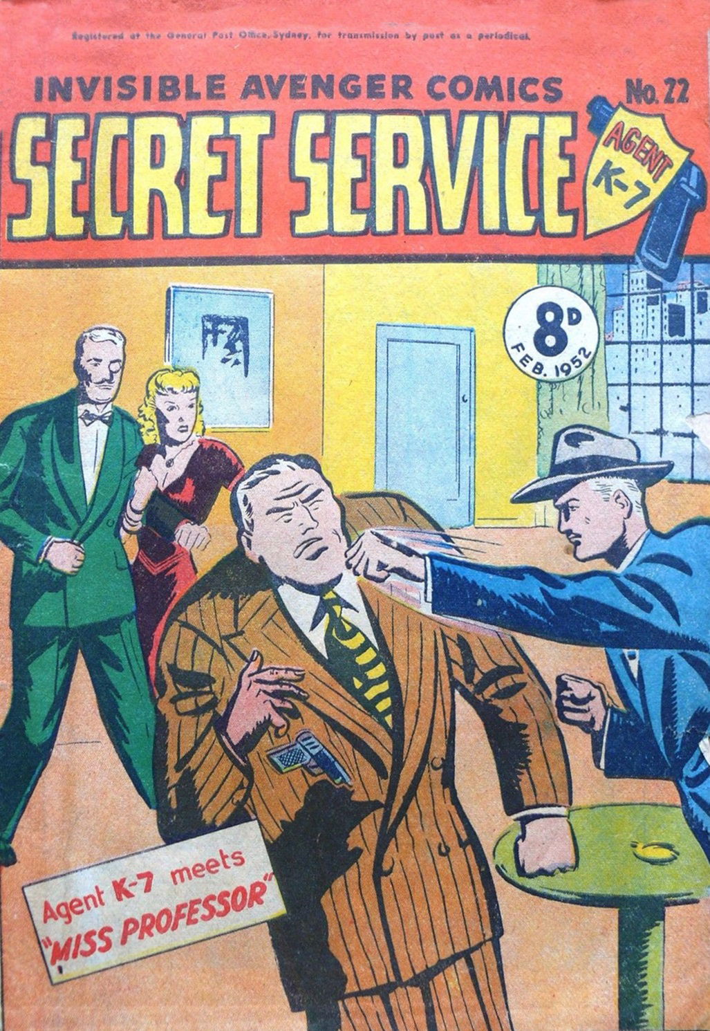 Invisible Avenger Comics (Illustrated, 1951 series) #22 — Secret Service Agent K-7 (February 1952)
