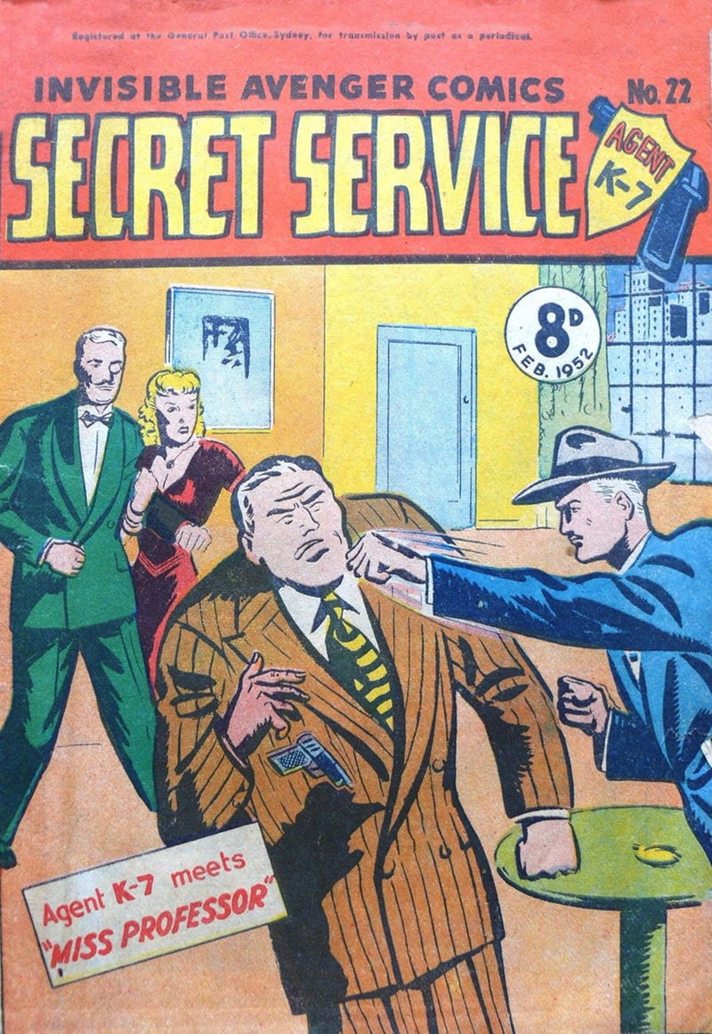 Invisible Avenger Comics (Illustrated, 1951 series) #22 — Secret Service Agent K-7 (February 1952)
