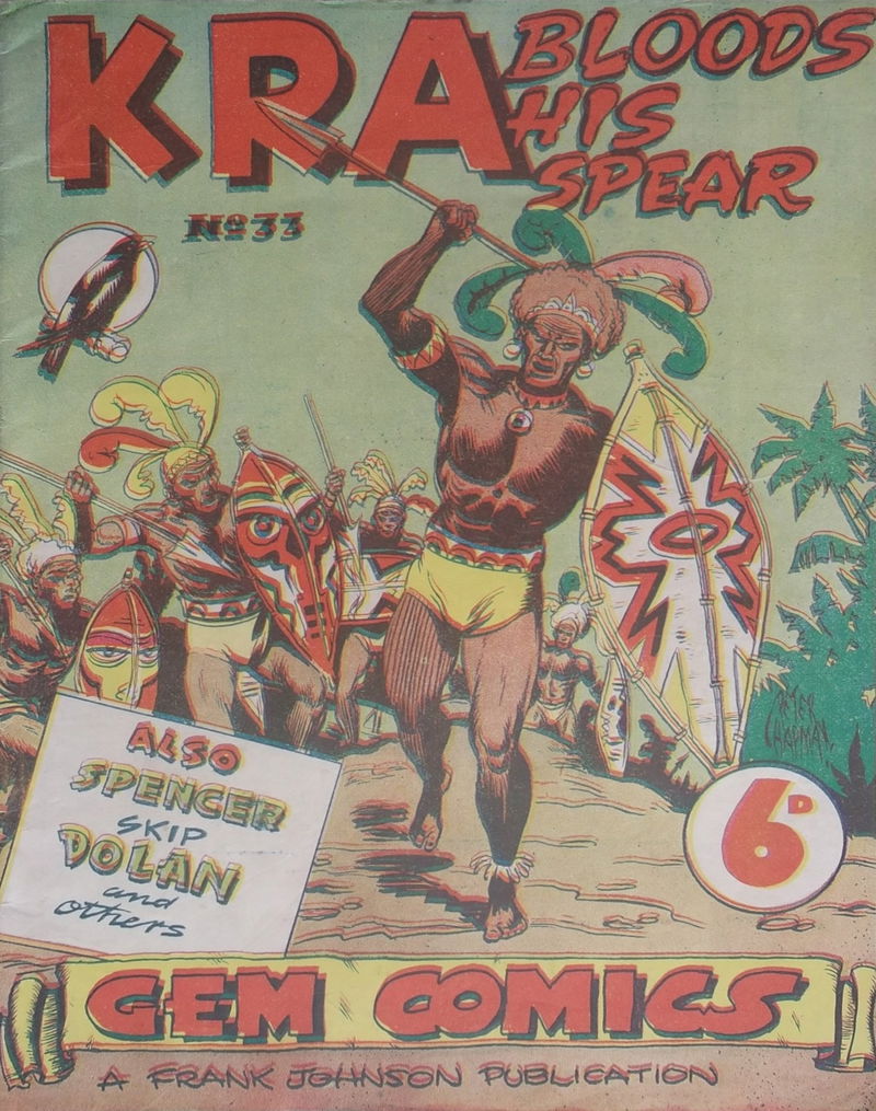 Gem Comics (Frank Johnson, 1946 series) #33 — Kra Bloods His Spear ([July 1949?])