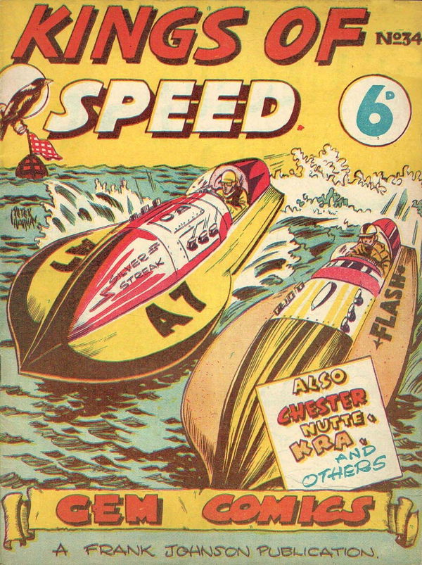 Gem Comics (Frank Johnson, 1946 series) #34 ([September 1949]) —Kings of Speed